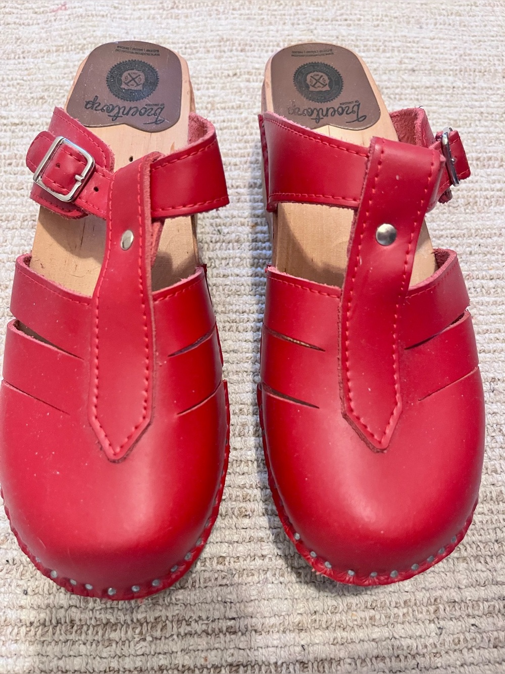 Troentorp Clogs Mary Jane Red 38 EUC
